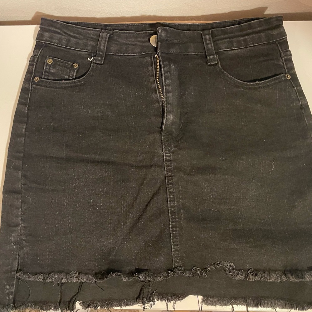 Black Jean Skirt